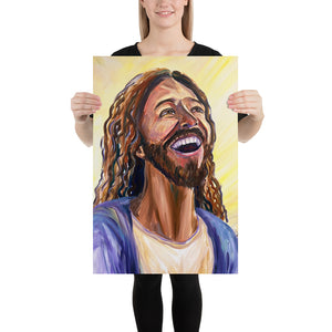 An artwork of a Jesus laughing, prophetic art, Theresa Dedmon, Artist