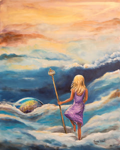 An artwork of a girl with a scepter, prophetic art, Theresa Dedmon, Artist